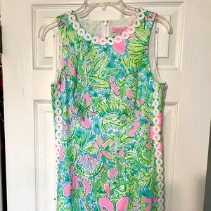 Lilly Pulitzer Shift Dress Pink Green Blue & White